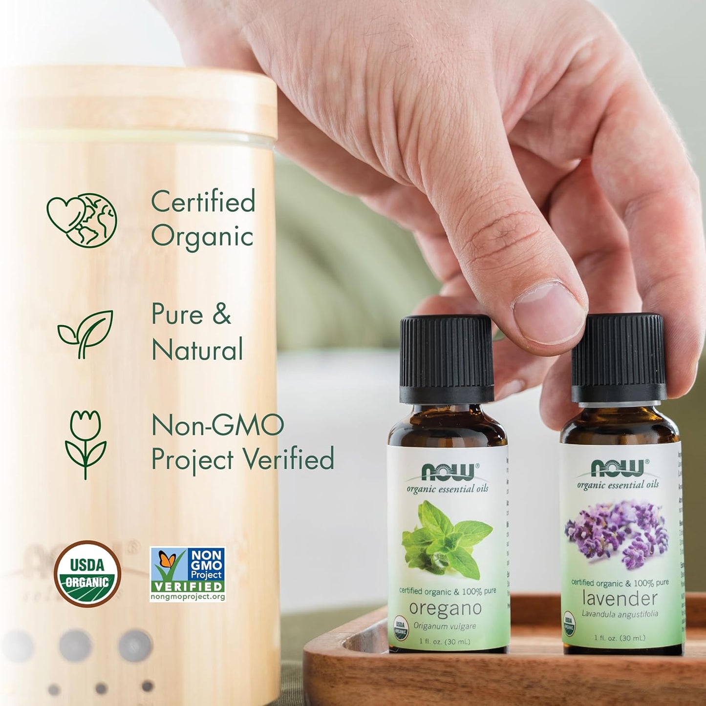 NOW Essential Oils, Organic Peppermint Oil, Invigorating Aromatherapy Scent, Steam Distilled, 100% Pure, Vegan, Child Resistant Cap, 1-Ounce