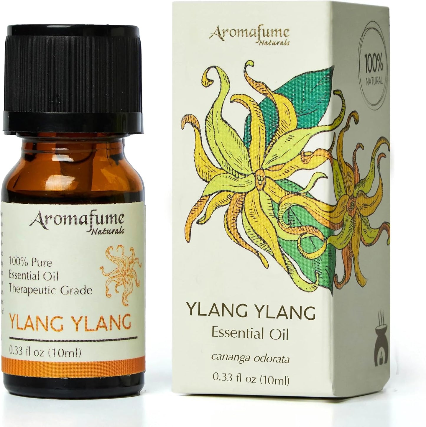 AROMAFUME Ylang Ylang Essential Oil - 100% Natural, Therapeutic Grade Essential Oils - Pure, Tropical Aromatherapy Oil for Home Diffusers - Gifts for Her - 10ml
