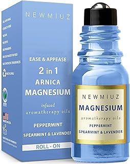 Migraine Roll on Stick Headache Magnesium Arnica Montana Oil Peppermint Eucalyptus Lavender Spearmint Essential Oil Stress Relief Gifts for Women