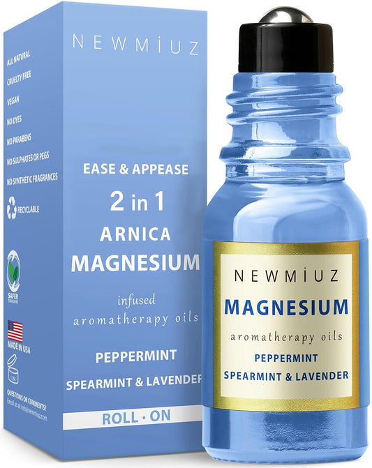 Migraine Roll on Stick Headache Magnesium Arnica Montana Oil Peppermint Eucalyptus Lavender Spearmint Essential Oil Stress
