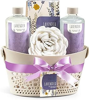 Bath & Body Gift Set for Men and Women Spa Kit with Shea Butter | Shea Butter, Vitamin E, Reusable Beautiful Basket, Perfect for Relaxation, Mother's Day Gift for Mom