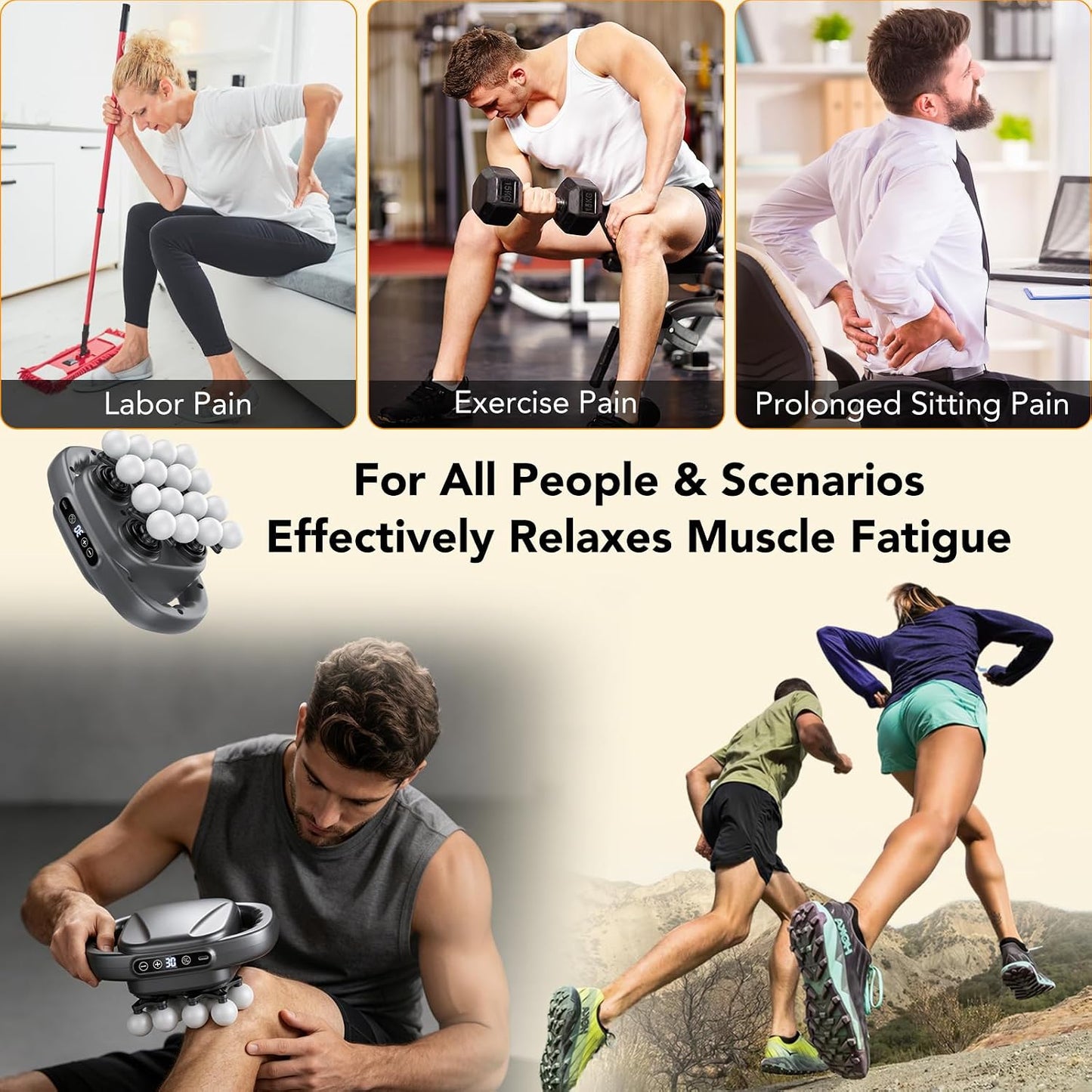 IKG 16 Head Massage Gun Deep Tissue, Body Massage for Back, Shoulders, Neck, Legs, Foot, Massage Gun deep Tissue, Percussion Massager with 3 Modes&30 Intensities Body Muscle Pain Relief, Ideal Gifts