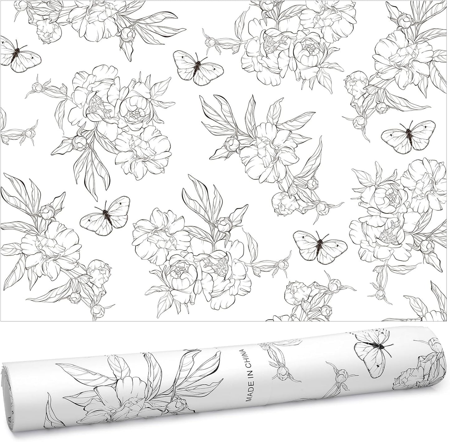 Geosar 10 Sheets Drawer Liners for Dresser Scented Drawer Liners Drawer Paper Liner Non Adhesive Scented Liners for Drawers Fragrant Drawer Liners for Home Shelf Closet (Butterfly,Linen Scent)
