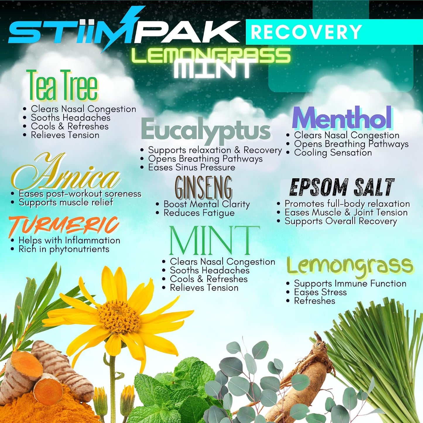 Shower Steamers for Sinus Relief | Recovery | XXL 80g Cold & Flu, Allergies, Post-Workout | Eucalyptus, Tea Tree, Turmeric, Arnica, Caffeine, Menthol | Extra Strength Aromatherapy | STiiMPAK (8 Pack)