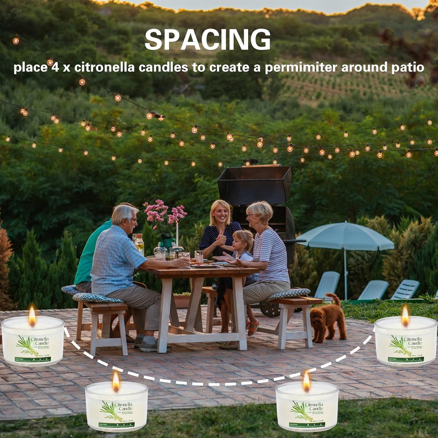 Citronella Candles Outdoor 16 Pack, 1.5oz Small Candle for Patio, Natural Soy Wax with Citronella Essential Oil, Long Lasting Portable Travel Candles in Acrylic Jars for Backyard, Deck, Camping