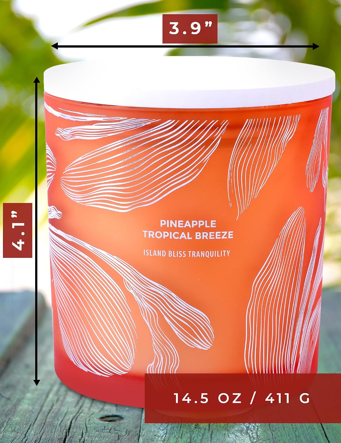 Pineapple Tropical Breeze 3 Wick Candle for Home Scented | 14.5 oz Large Soy Candle | Tropical Pineapple Fruit Summer Scented Candle | Fruity Aromatherapy Candles | Beach Gift for Women & Men