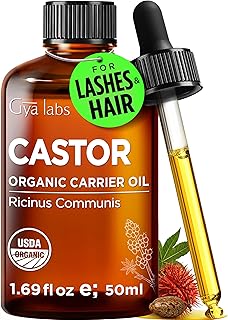 Gya Labs USDA Organic Castor Oil - 1.69 Fl Oz - Carrier Oil for Hair, Skin, Face, Scalp & Body Massage