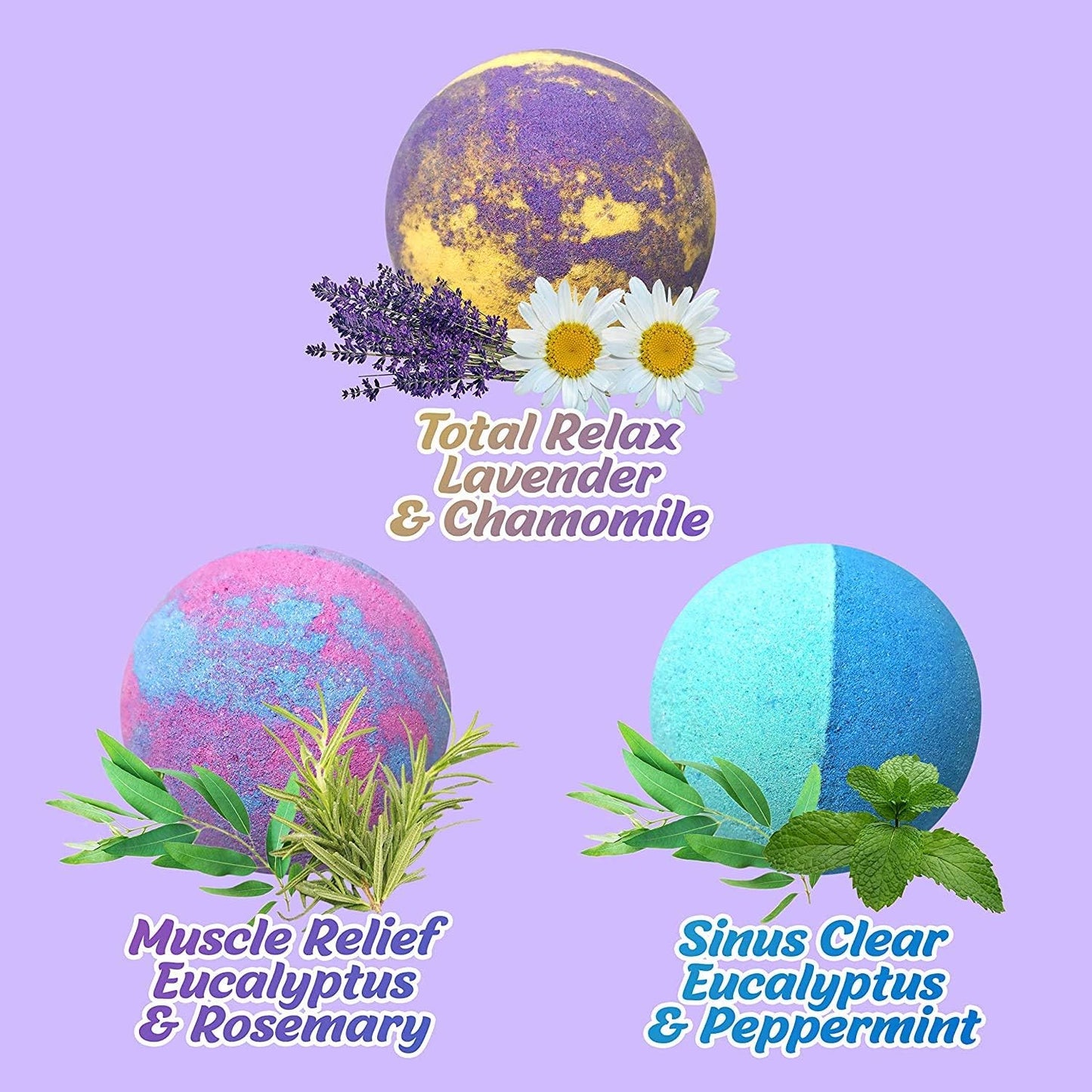 Aromatherapy Bath Bombs Set for Women & Men! Healing Essential Oil Bath Bombs Gift Box with 18 Large Natural Moisturizing Bath Bombs. Bulk Wrapped Bath Bombs Gift Set for Dry Skin