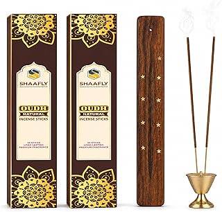 Premium Incense Sticks – Oudh (60 Sticks, 30 per Box) Natural Home Fragrance Agarbatti for Meditation, Relaxation, Prayer & Yoga (Divine Oudh)