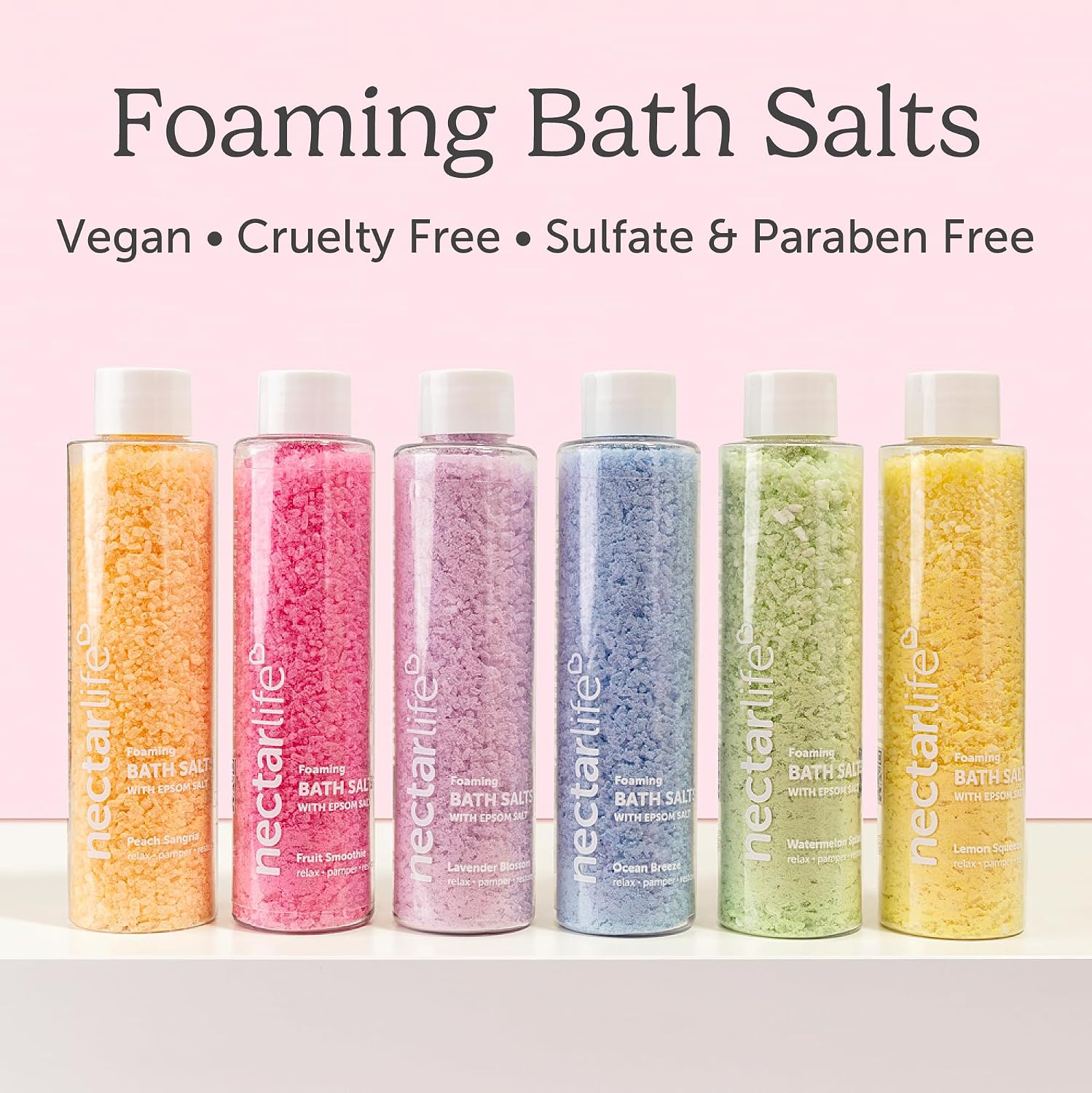 Foaming Bath Salt - Epsom Salts - Peppermint Aromatherapy - 4.6 oz - Moisturizing - Relaxing - Vegan - Paraben Free (Ocean Breeze)