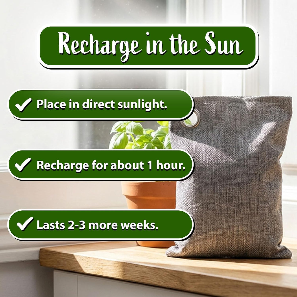 Activated Charcoal Odor Absorbers for Strong Odors in Homes, Cars, &amp; Shoes - Reusable Moisture Absorbers - Sustainable Odor Absorbers - Room Air Freshener - 10 Activated Bamboo Charcoal Bags (100g)