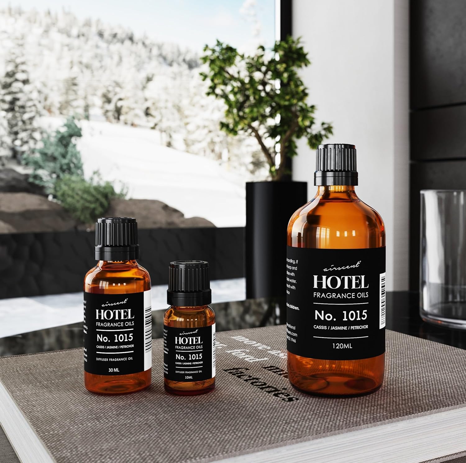 AirScent Hotel Diffuser Oil No. 1015 - Cassis Jasmine Petrichor - Premium Fragrance Oil for Ultrasonic and Waterless Diffusers and Crafting - 10 mL, 0.34 fl oz Glass Dropper Blottle