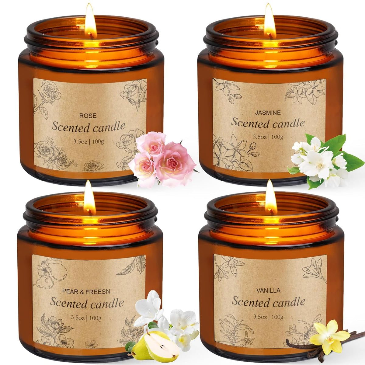 4 Packs Candles for Home Scented