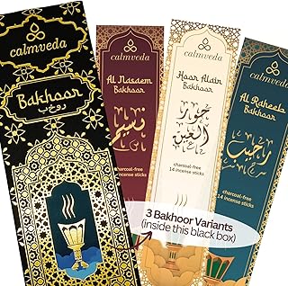 Arabian Oud Bakhoor Incense Sticks - بخور اماراتي (3 Variants, 40+ Incense) Deep Warm Arabic Incenses Like Al Nasaem, Hoor Alain & Al Raheeb Oud Bukhoor | Perfect Islamic Gifts or Eid Gifts