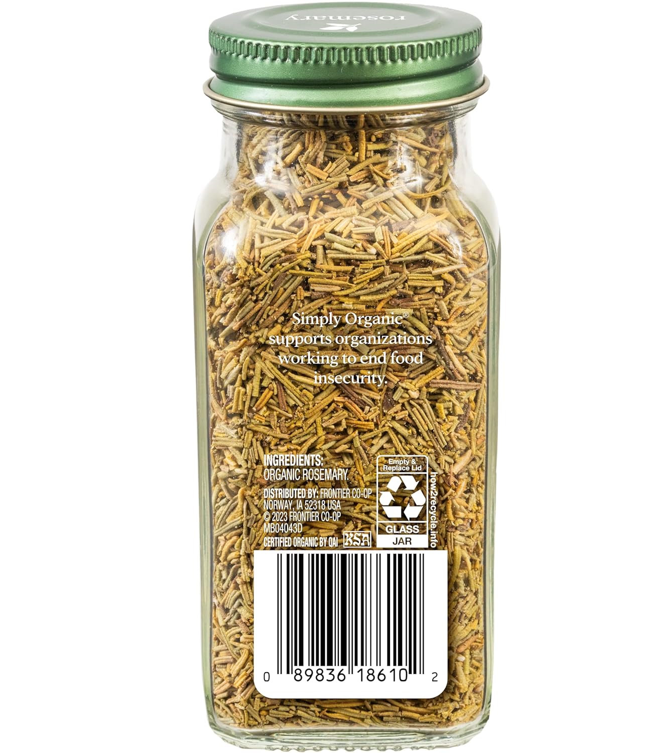 Simply Organic Whole Rosemary Leaf, 1.23 Ounce, Pungent, Herbaceous, Fresh Earthy Taste & Aroma, Kosher, Certified Organic