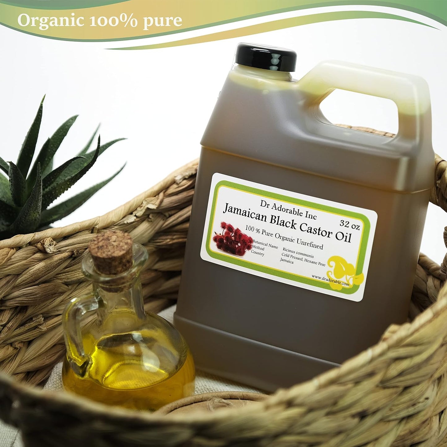 Dr Adorable - 32 oz - Jamaican Black Castor Oil - Pure Natural Organic Strengthen Grow & Restore Hair Care