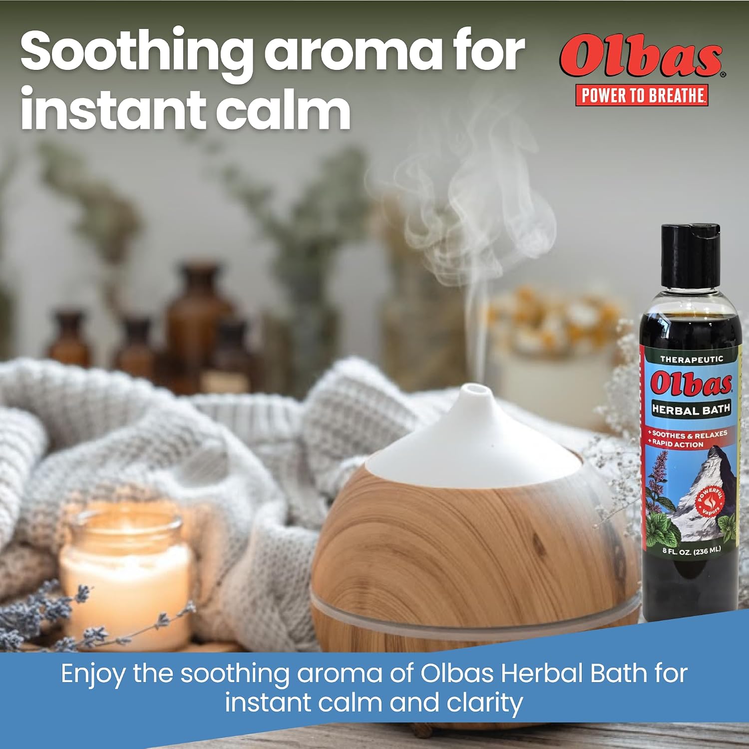 Olbas Herbal Bath 2 Pack, 8 fl oz (236 ml) Sore Muscle Bath Soak & Natural Muscle Relaxer Bath, Each Aromatic Swiss Formula with Essential Oils & Chlorophyll, Relaxing Bubble Bath for Men
