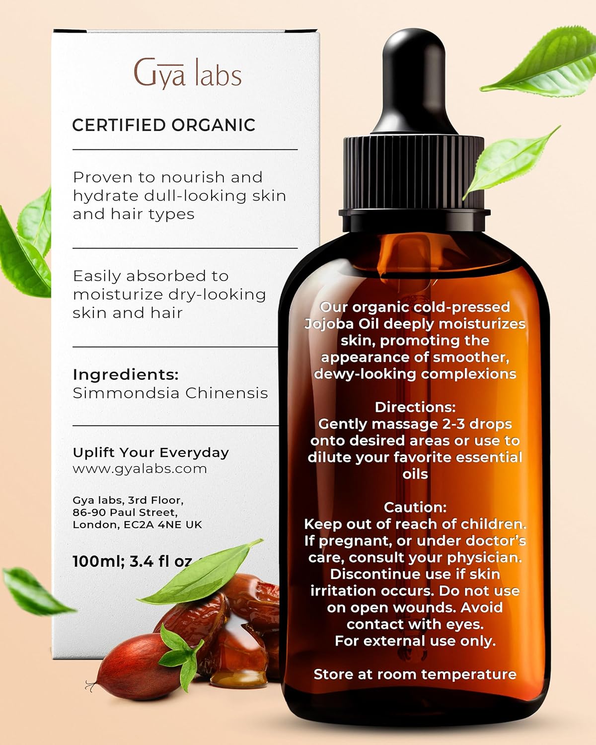 Gya Labs Jojoba Oil for Hair (100ml) & Ylang Ylang Essential Oil for Skin (10ml) Set - Aromatherapy Grade Essential Oils Set