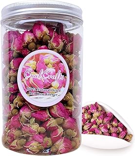 Dried Rose Buds Edible Fragrant Dried Flowers for Tea, Baking, Crafts, Potpourri - Red Rose Buds 3.5oz