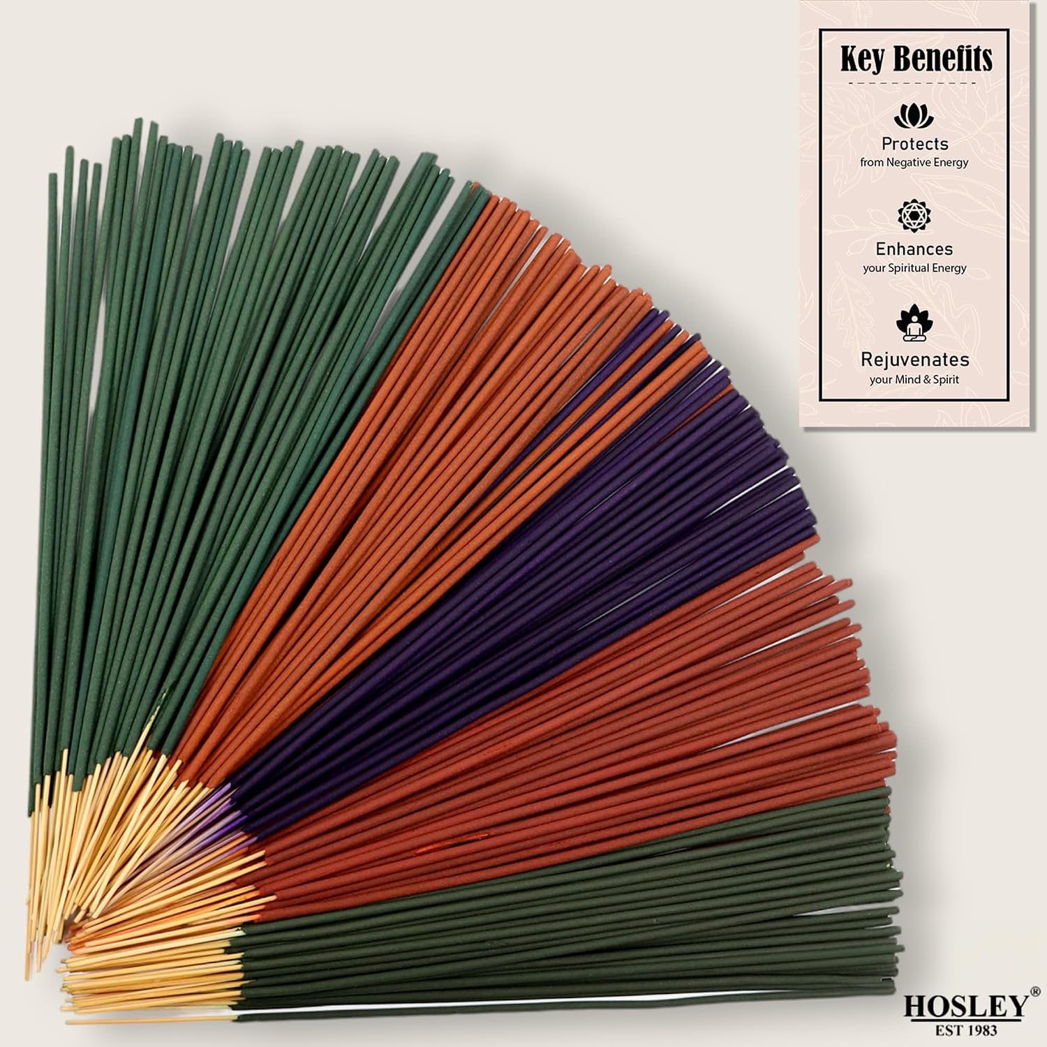 Hosley 480-Pack Assorted Incense Sticks, 12 Scents Incl. Nag Champa, Lavender, Dragon’s Blood, Grab Bag, Ideal for Meditation, Aromatherapy, Home, Gifts