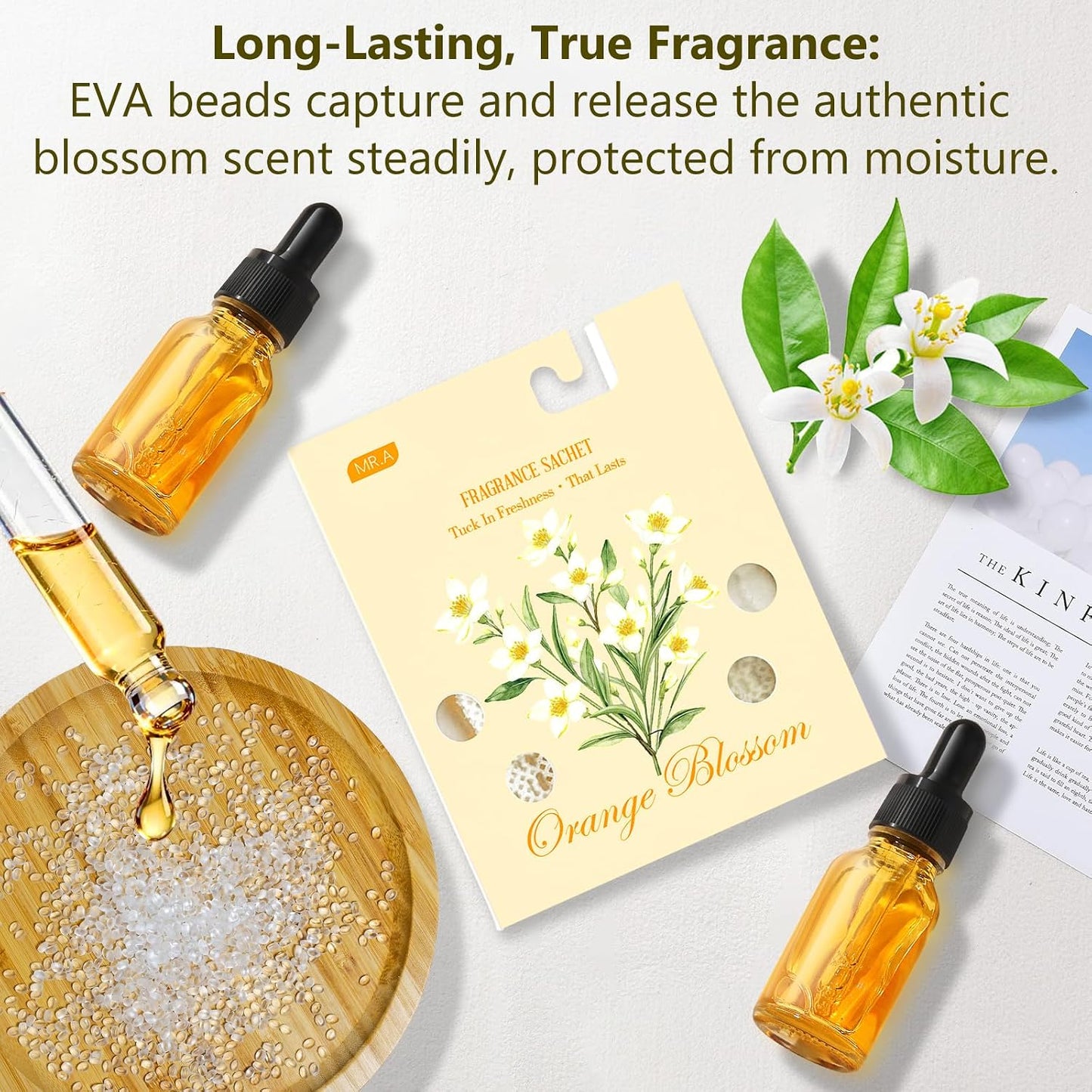 13 Packs Orange Blossom Scented Sachets for Drawer and Closet, Long-Lasting Car Air Freshener Sachet Bags, Drawer deodorizers Fresh Scents, Fragrance Bedroom Essentials