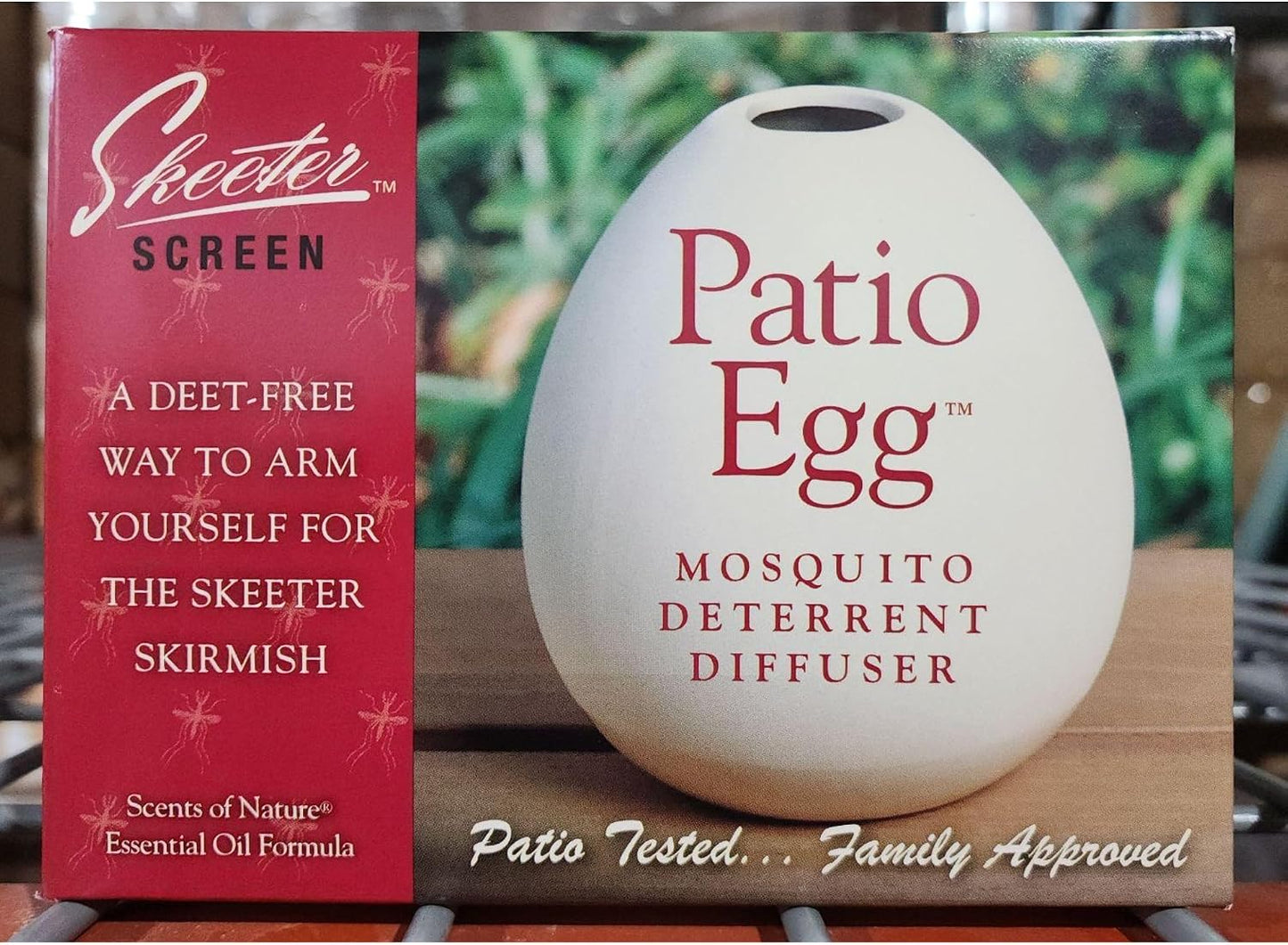Skeeter Screen Patio Egg Diffuser – Decorative Essential Oil Set with 3-Month Supply – No Flame or Power – Includes Beaker & Netting – Patios, Garages, Stables – Covers Up to 300 Sq Ft