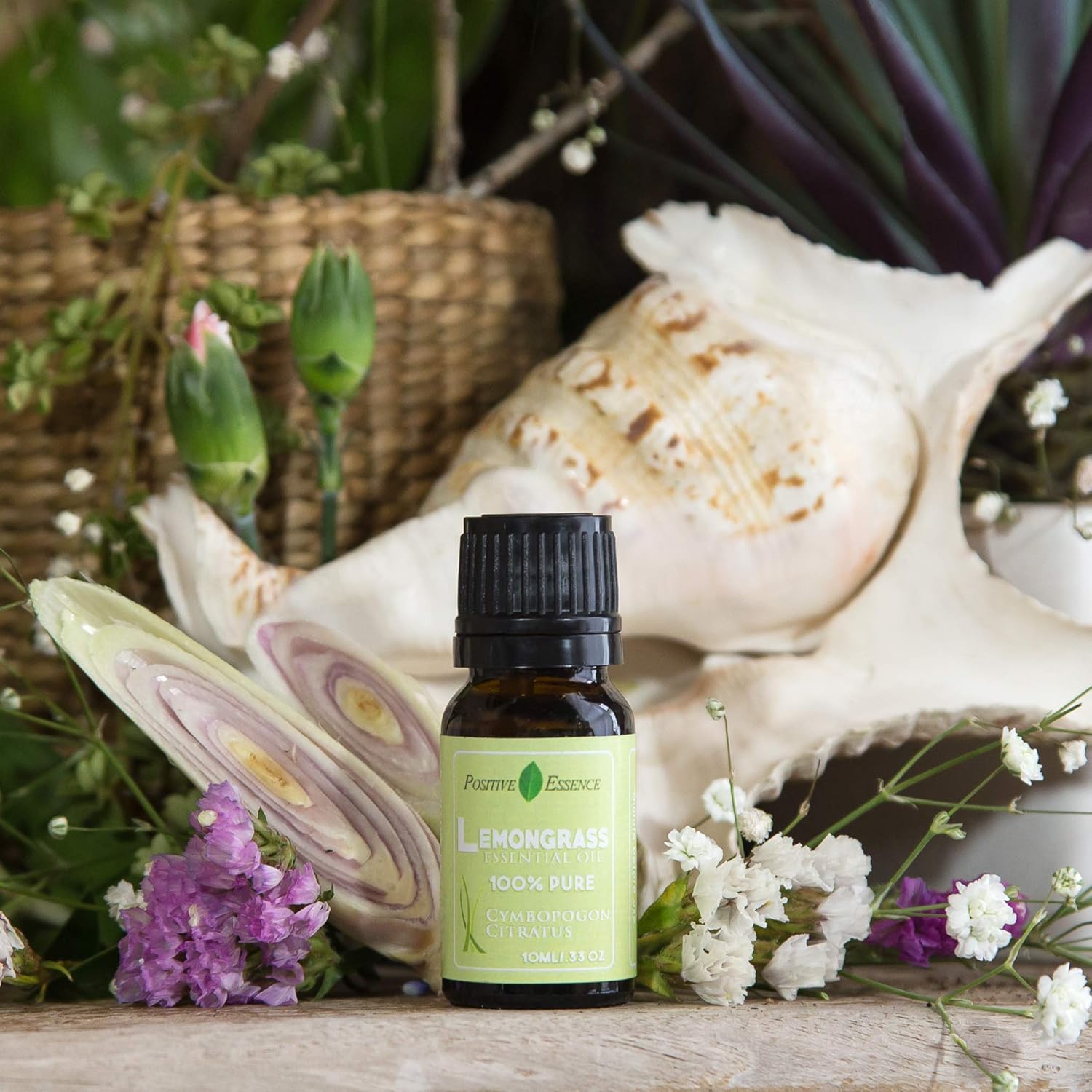 Lemongrass Essential Oil, 100% Pure and Natural, Premium Grade, Organic Thai Lemongrass Oil for Diffuser or Skin Products, 10ml 0.33 fl oz, Cymbopogon Citratus