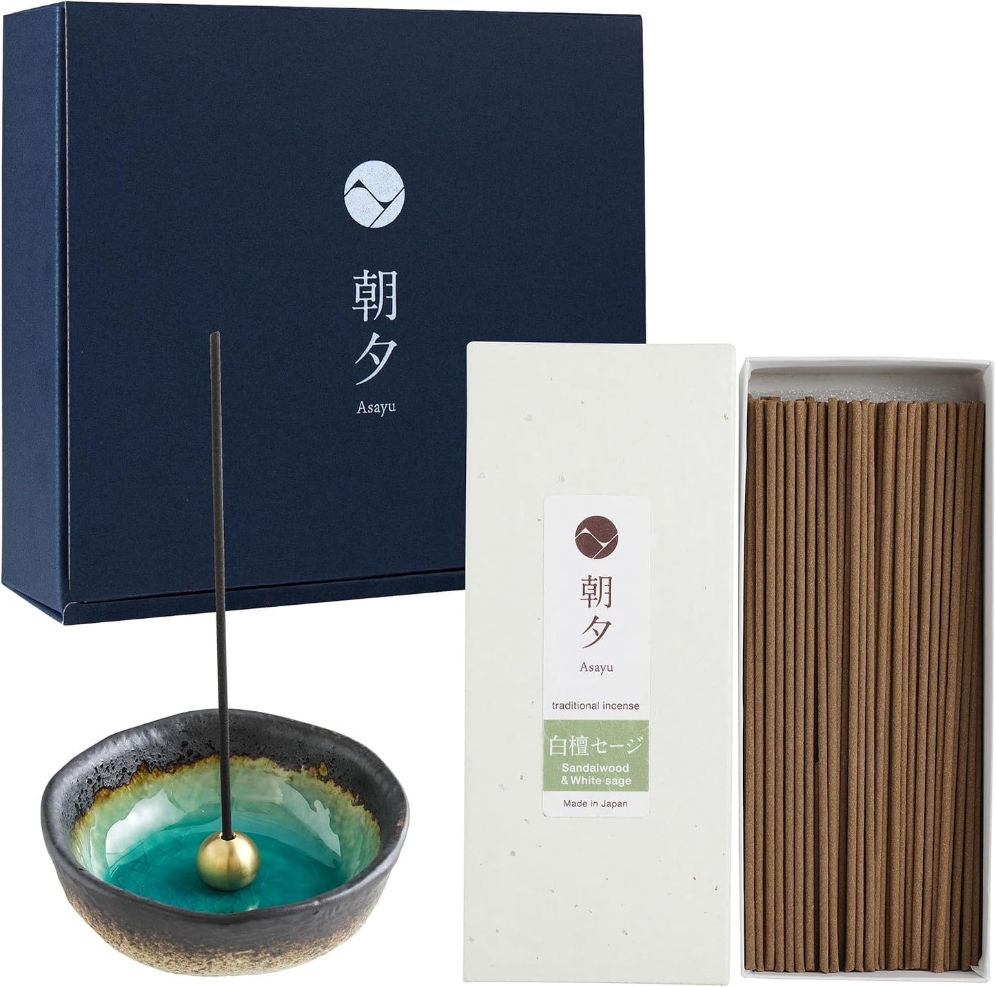 Incense Gift Set Incense Holder with Sandalwood White Sage incense