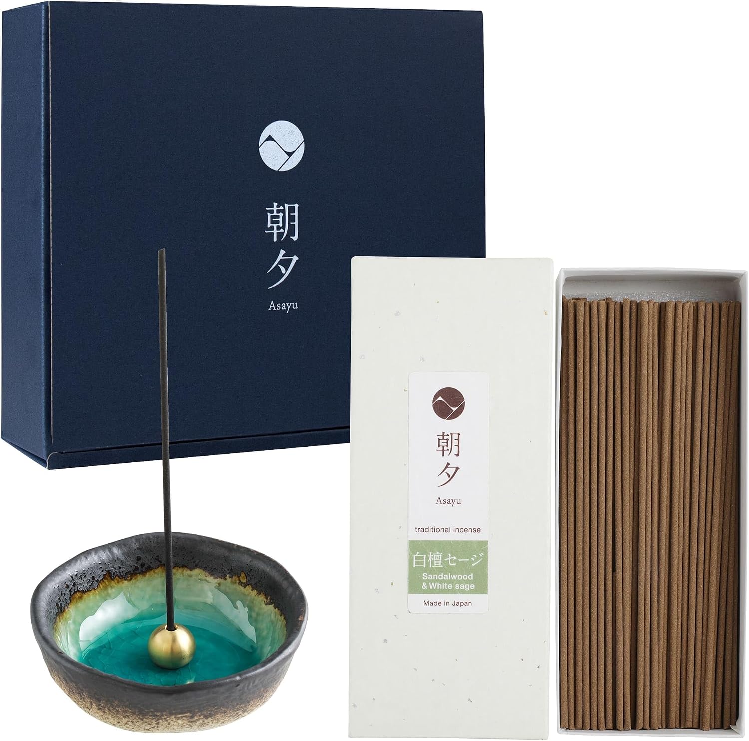 Incense Gift Set Incense Holder with Sandalwood White Sage incense