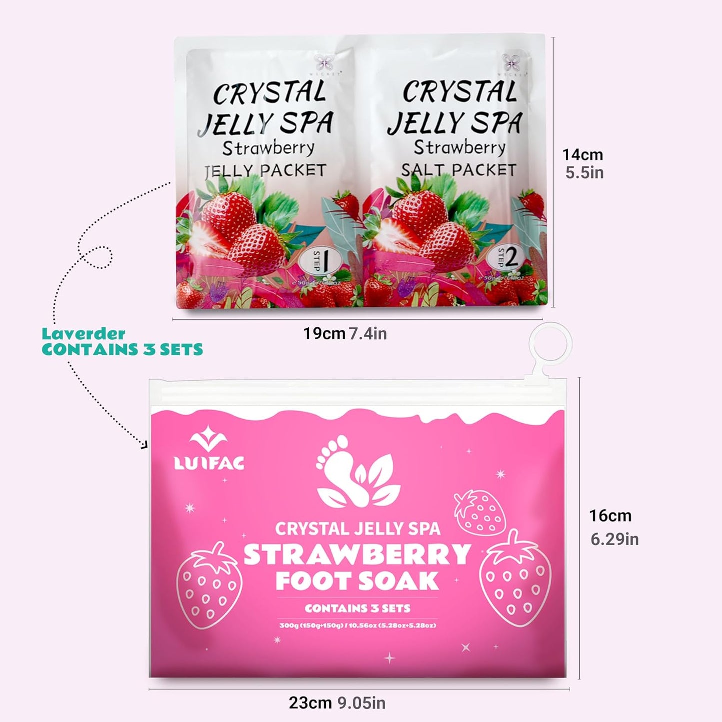 Foot Soak, Jelly Spa Pedicure Spa, Bubble Foot Bath Spa, Salon Pedi, Relaxation,Foot Salt Soak for Stubborn Foot Odor Tired Dry Cracked Feet Foot Care for Women Men (Strawberry)