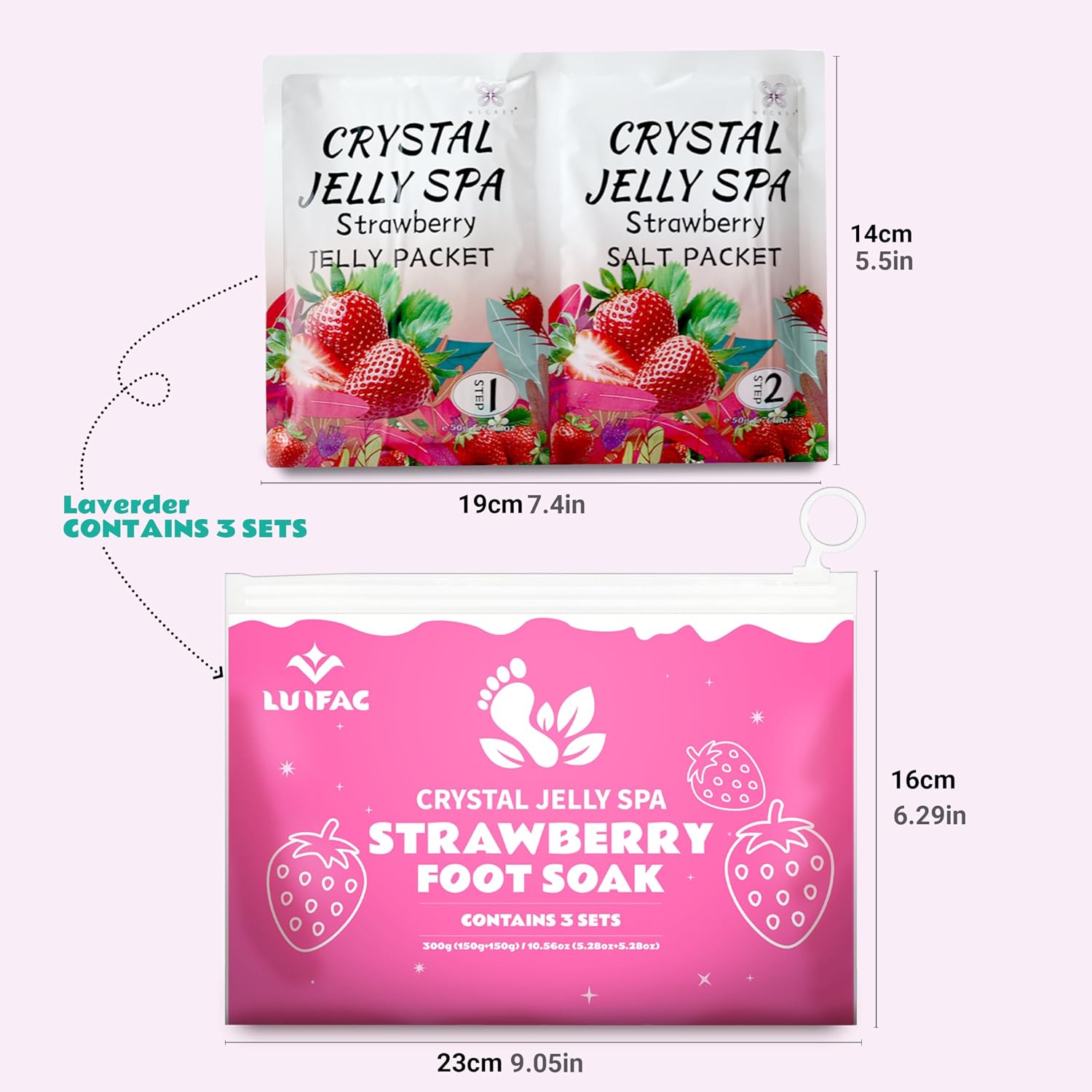 Foot Soak, Jelly Spa Pedicure Spa, Bubble Foot Bath Spa, Salon Pedi, Relaxation,Foot Salt Soak for Stubborn Foot Odor Tired Dry Cracked Feet Foot Care for Women Men (Strawberry)