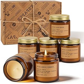 Candles for Home Scented, 6Pack 3.5 Oz Soy Wax Candles Gifts Sets with Sage Breeze & Lavender for Birthday Valentine's Day Gifts Women Mothers Day