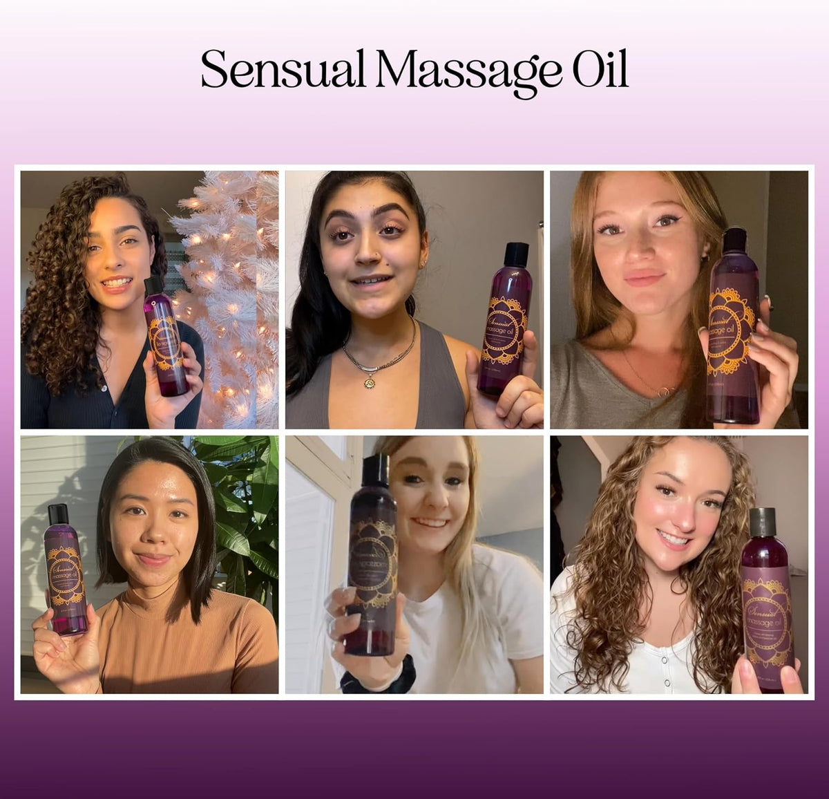 Aromatherapy Sensual Massage Oil for Couples - Relaxing Lavender Massaging Oil for Massage Therapy with Vitamin E Jojoba &