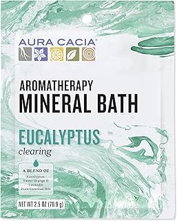 Aura Cacia Aromatherapy Mineral Bath, Clearing Eucalyptus, 2.5 Ounce Packet (Pack of 3)