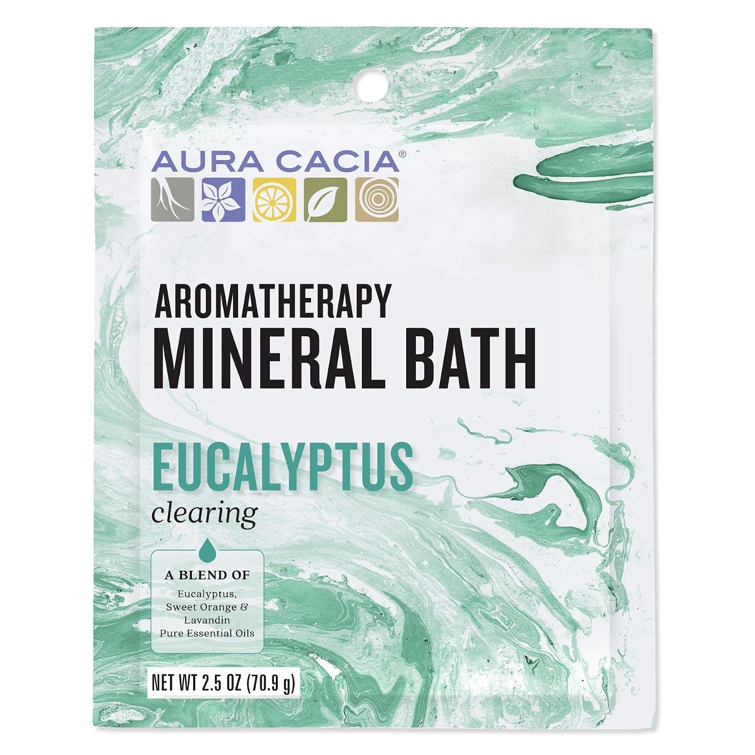 Aura Cacia Aromatherapy Mineral Bath, Clearing Eucalyptus, 2.5 Ounce Packet (Pack of 3)
