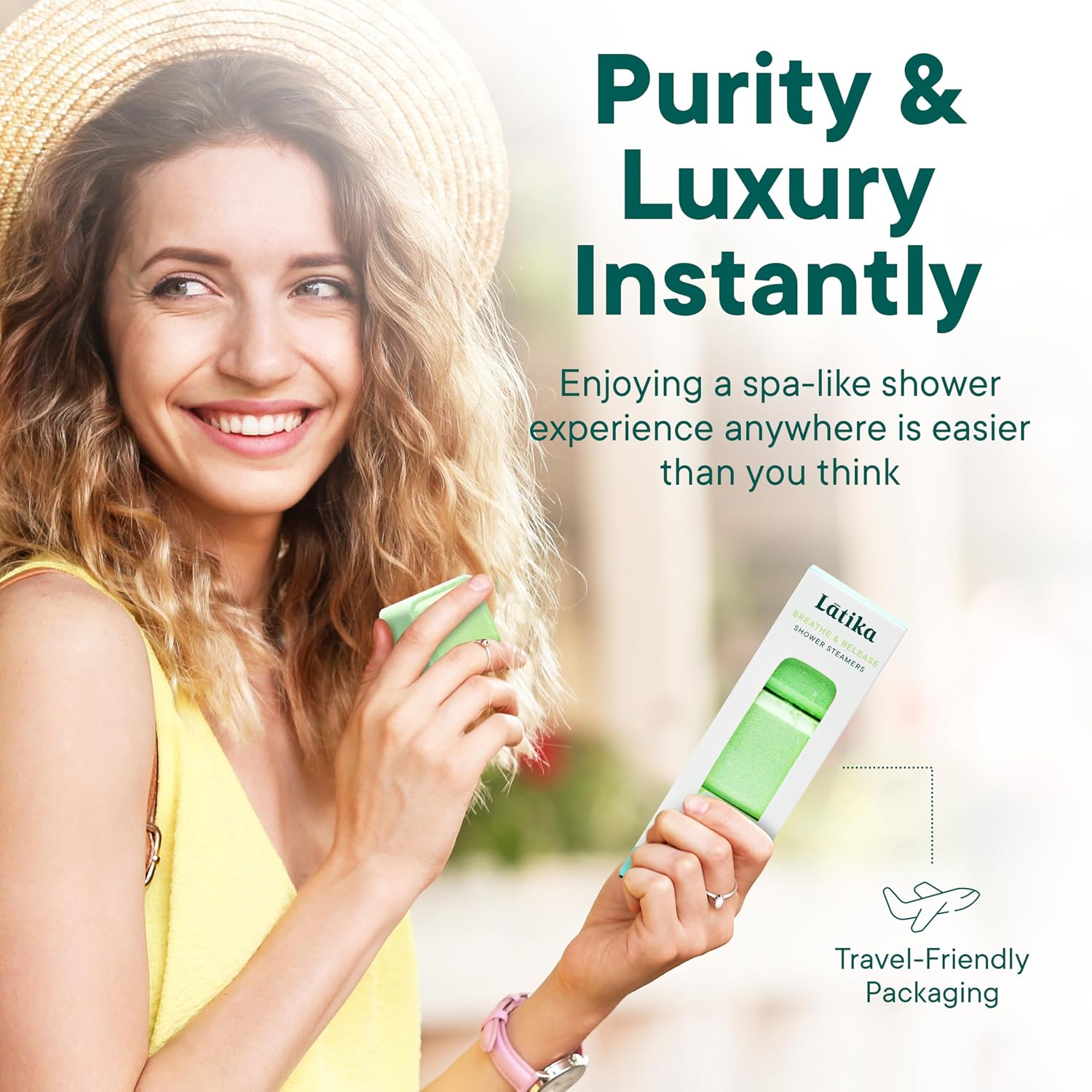 Latika Breathe & Release Aromatherapy Shower Steamer - Eucalyptus and Peppermint Essential Oils for Stress Relief, Relaxation and Anxiety Support Long-Lasting, Natural, Vegan Shower Must-Haves