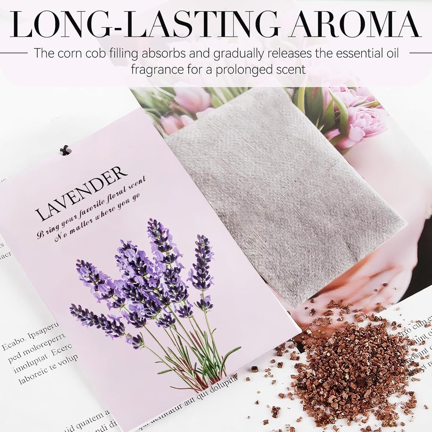 Lavender Scented Sachet Bags - 12 Pack Drawer & Closet Freshener, Long Lasting Odor Eliminator for Wardrobes, Cars & Storage, Home Fragrance Air Freshener Sachets