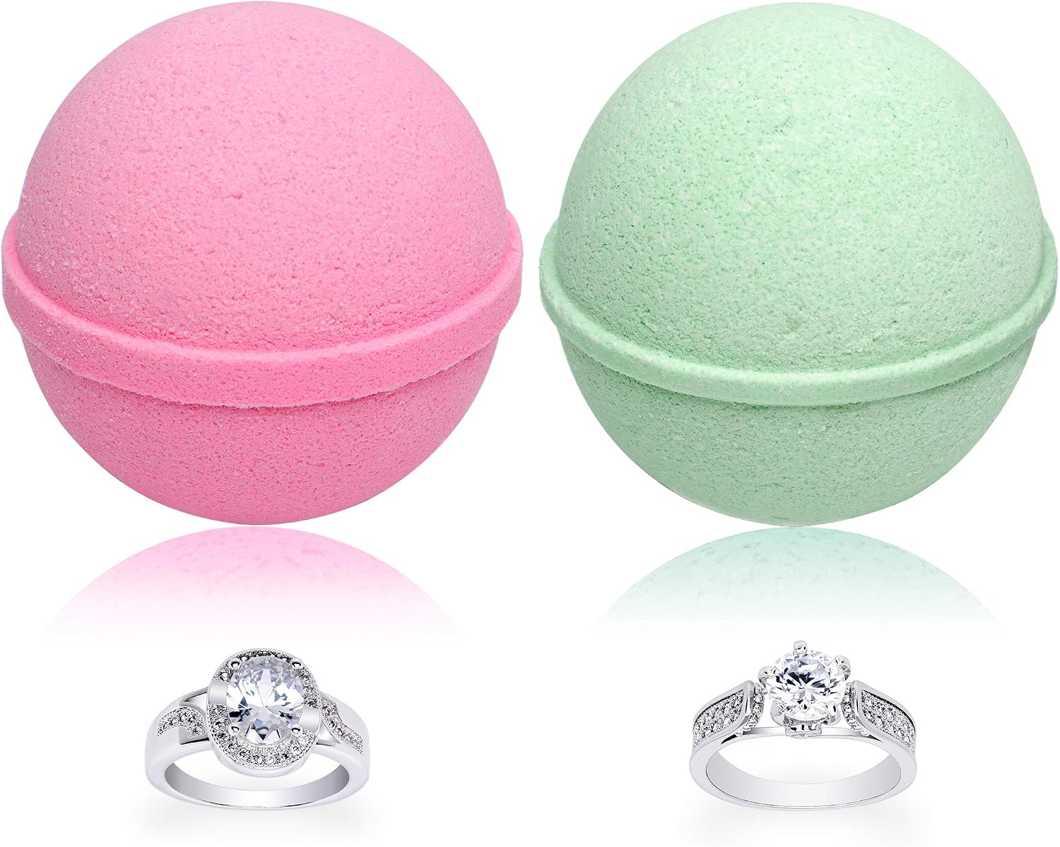 Mermaid Love Potion Bath Bombs Gift Set of 2 with Size 6 Ring Inside Each Made in USA