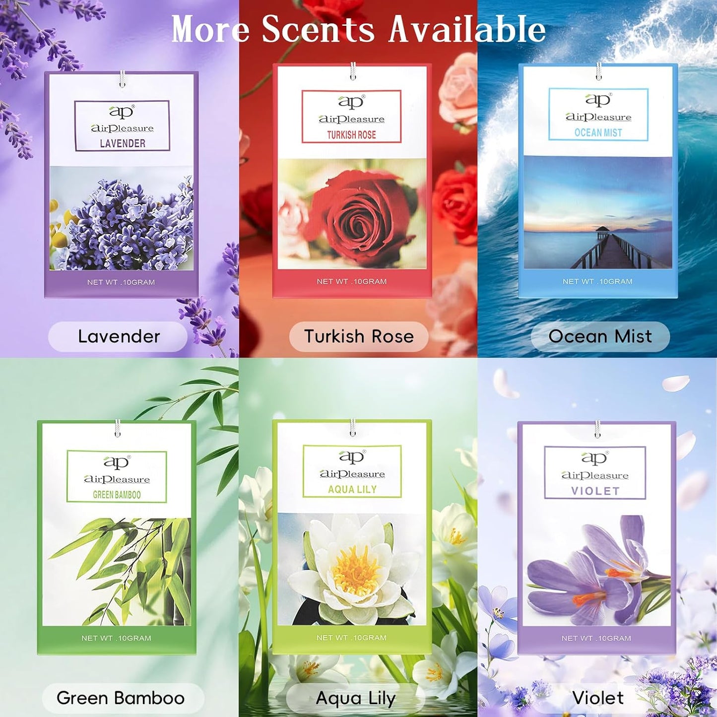Violet Scented Sachets Bag 6 Pack for Drawers & Closets, Long-Lasting Sachets Bags Wardrobe Freshener, Drawer Deodorizer Fresh Scents Home Fragrance Air Freshener Bags for Home Room