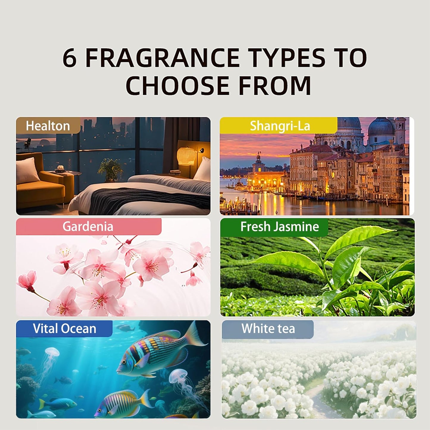 Waterless Essential Oil Diffuser for Home & Office Cordless Battery Operated Aroma Diffuser with 7 Mist Levels, Ultrasonic Air Freshener for Large Rooms Bedroom Bathroom Car Small & Portable