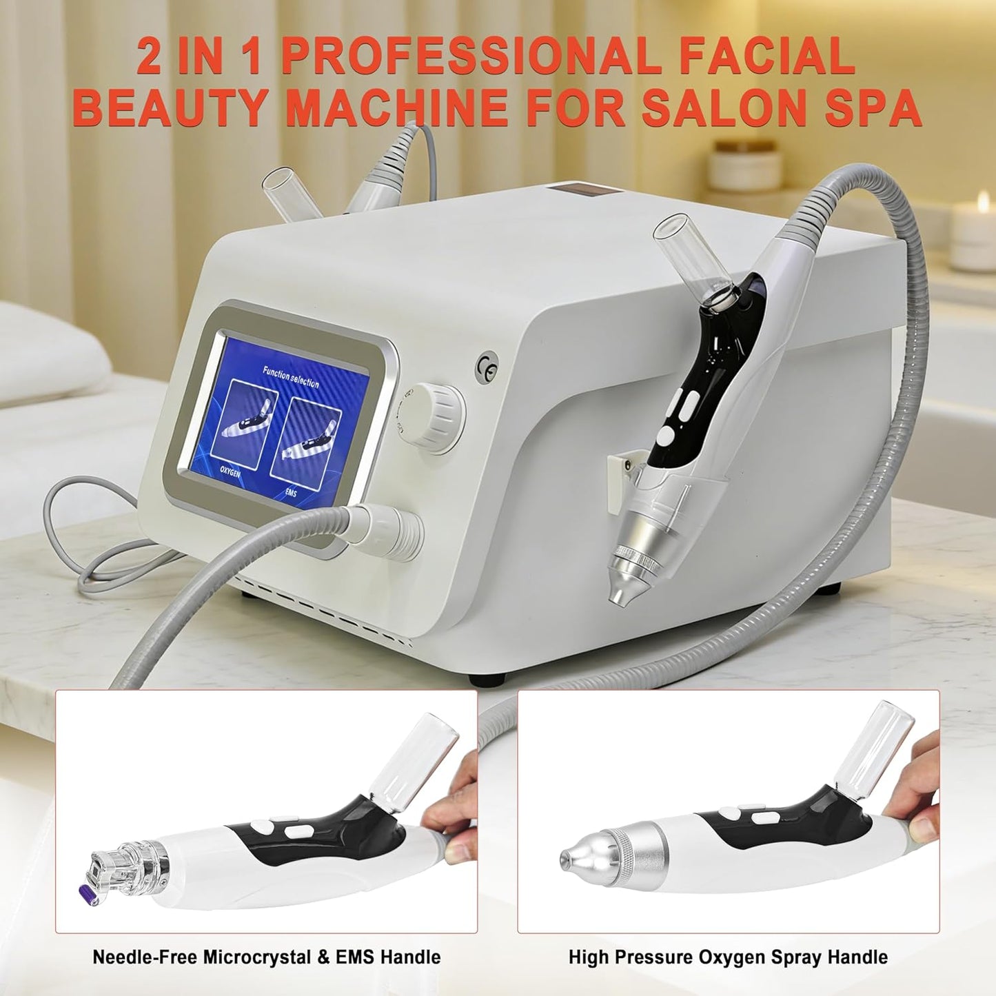 Elitzia 2 in 1 Jet Peel Rejuvenation Beauty Machine Facial Care Peeling High Press Facial Oxygen Sprayer Noninvasive Water Photometer Replenishing Repair Noninvasive Transdermal Absorption ETJP02