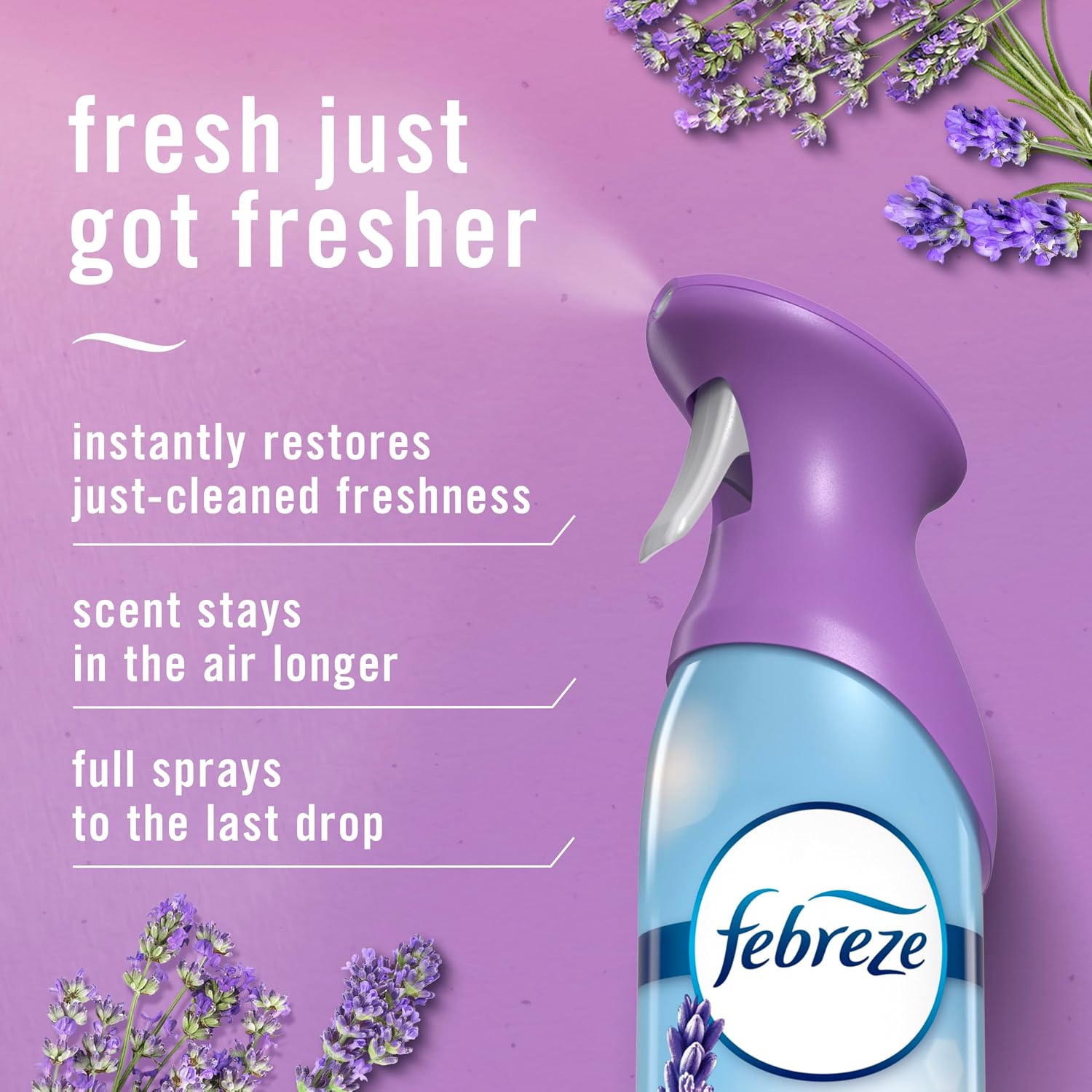Febreze Air Mist, Air Freshener Spray, Odor Fighting Room Spray, Deodorizer for Home Bathroom Kitchen Office Apartment Dorm Room Classroom, Twilight Lavender, 8.1oz, 1ct