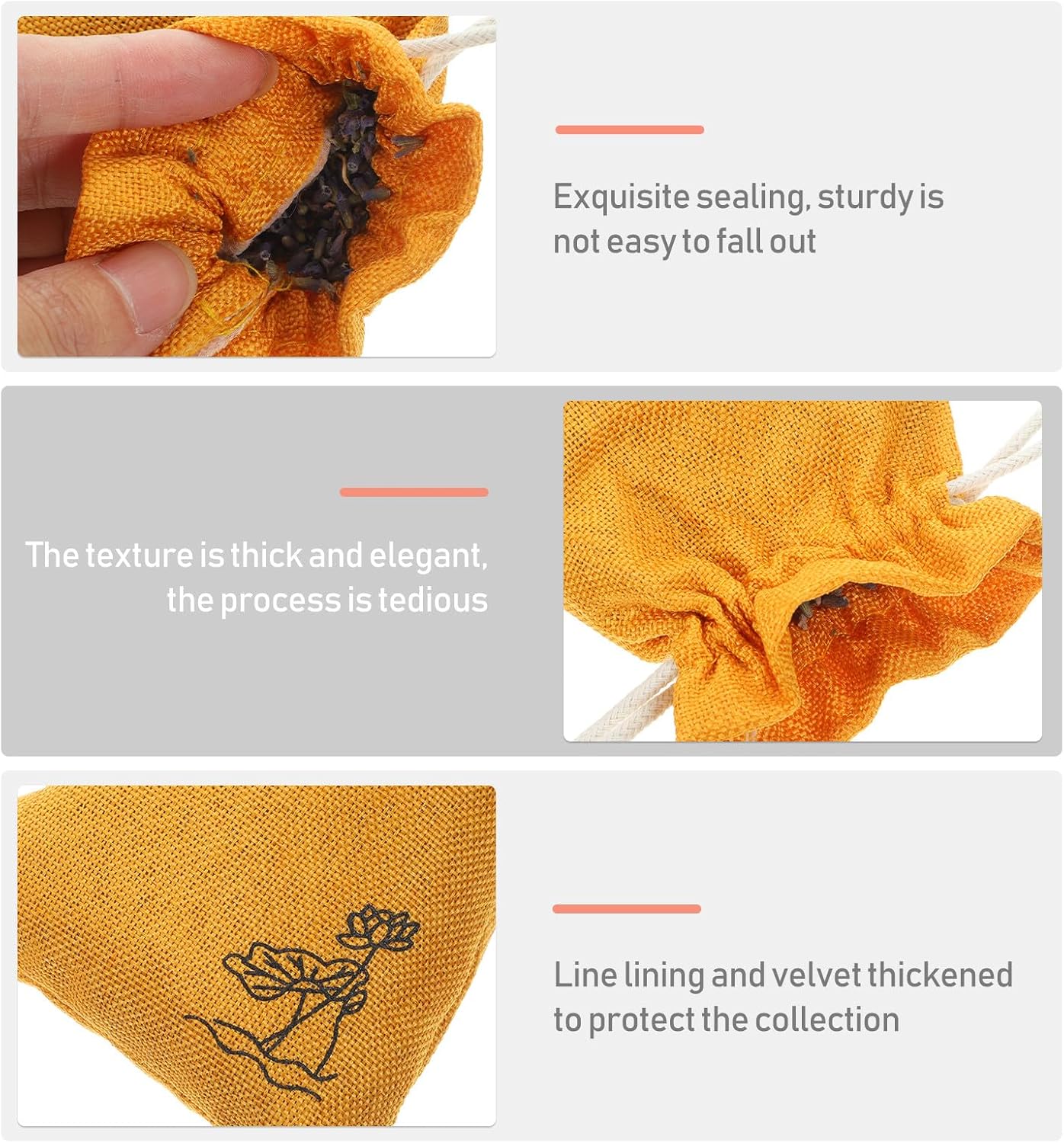 ARTIBETTER Natural Sachets 2pcs, Wardrobe Air Freshener Bags with Dried Flowers, Closet Drawers Freshener for Home Fragrance Random Color