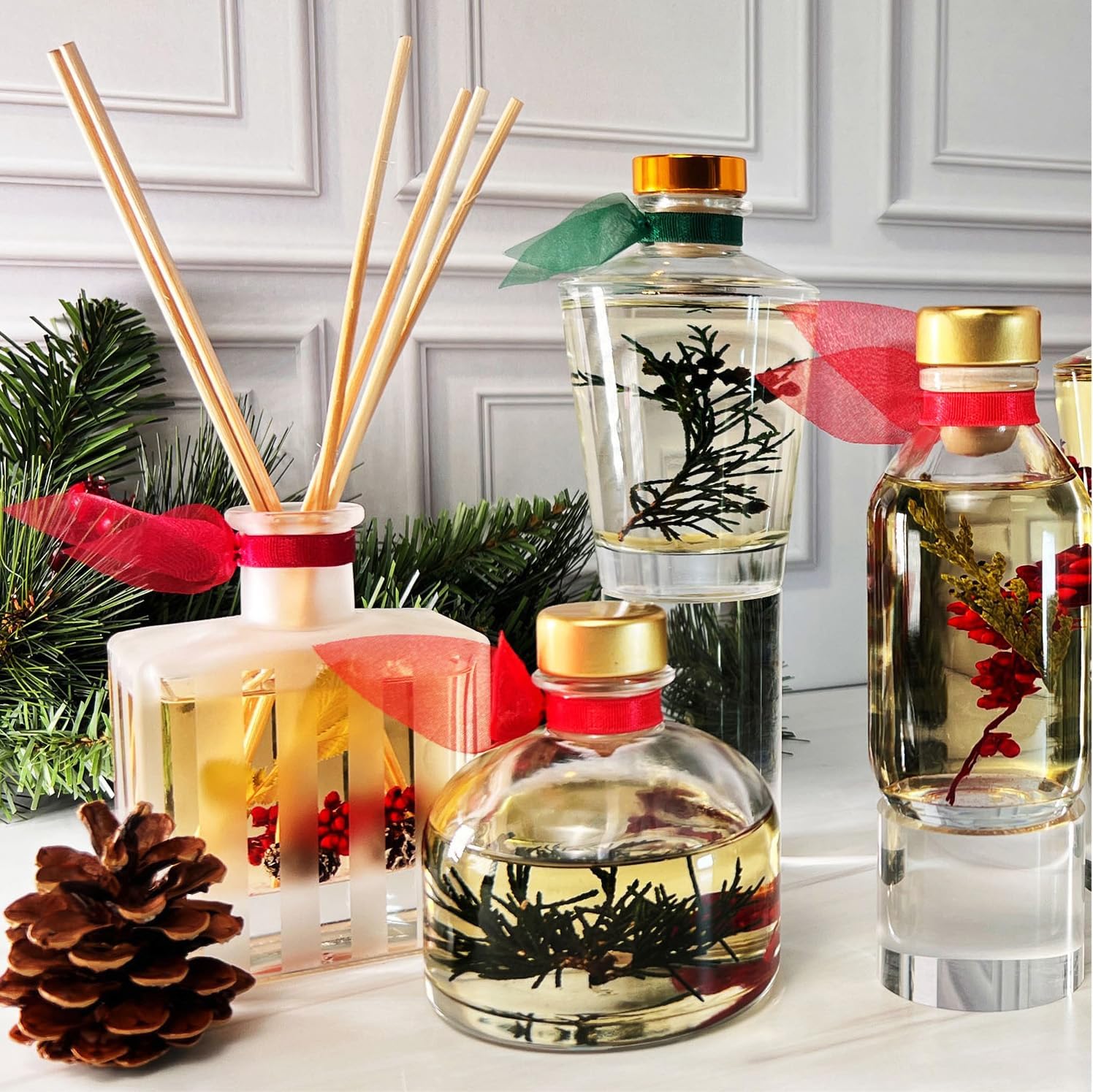 Reed Diffuser Set, White Birch & Vanilla Scented Oil Diffuser with Sticks, Home Fragrance Accessories for Bathroom Shelf Decor, Aroma Diffusers for Home or Office Fall Decor, USA Made