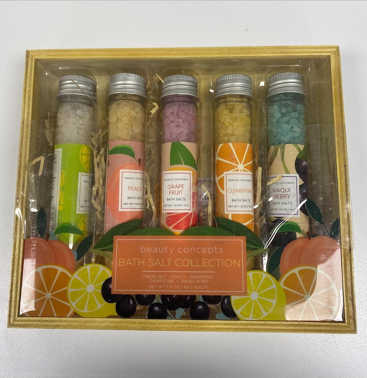 B.C. Beauty Concepts Aromatherapy Bath Salts- Epsom Salts for Soaking, Relaxing Bath Spa Set, Scented in Vanilla Almond, Shea Butter, Sweet Mint, Honey Rose, and Lavender, Fun Fruits
