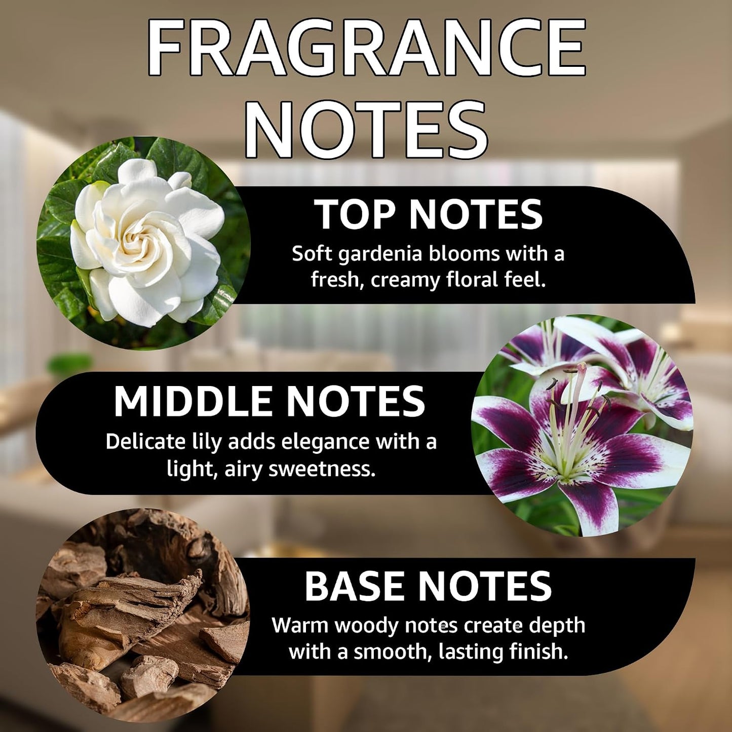 Lush Cashmere Fragrance Oil | Gardenia, Lily & Woods Notes | Long Lasting Scent Reed Diffuser Oil for Home, Office, Hotel, Spa, Car & Linen Spray | Pet Friendly IFRA Compliant, 16 oz