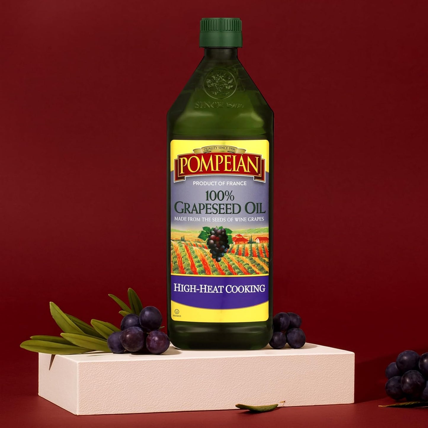 Pompeian 100% Grapeseed Oil, Light and Subtle Flavor, 24 Fl Oz, Pack of 6