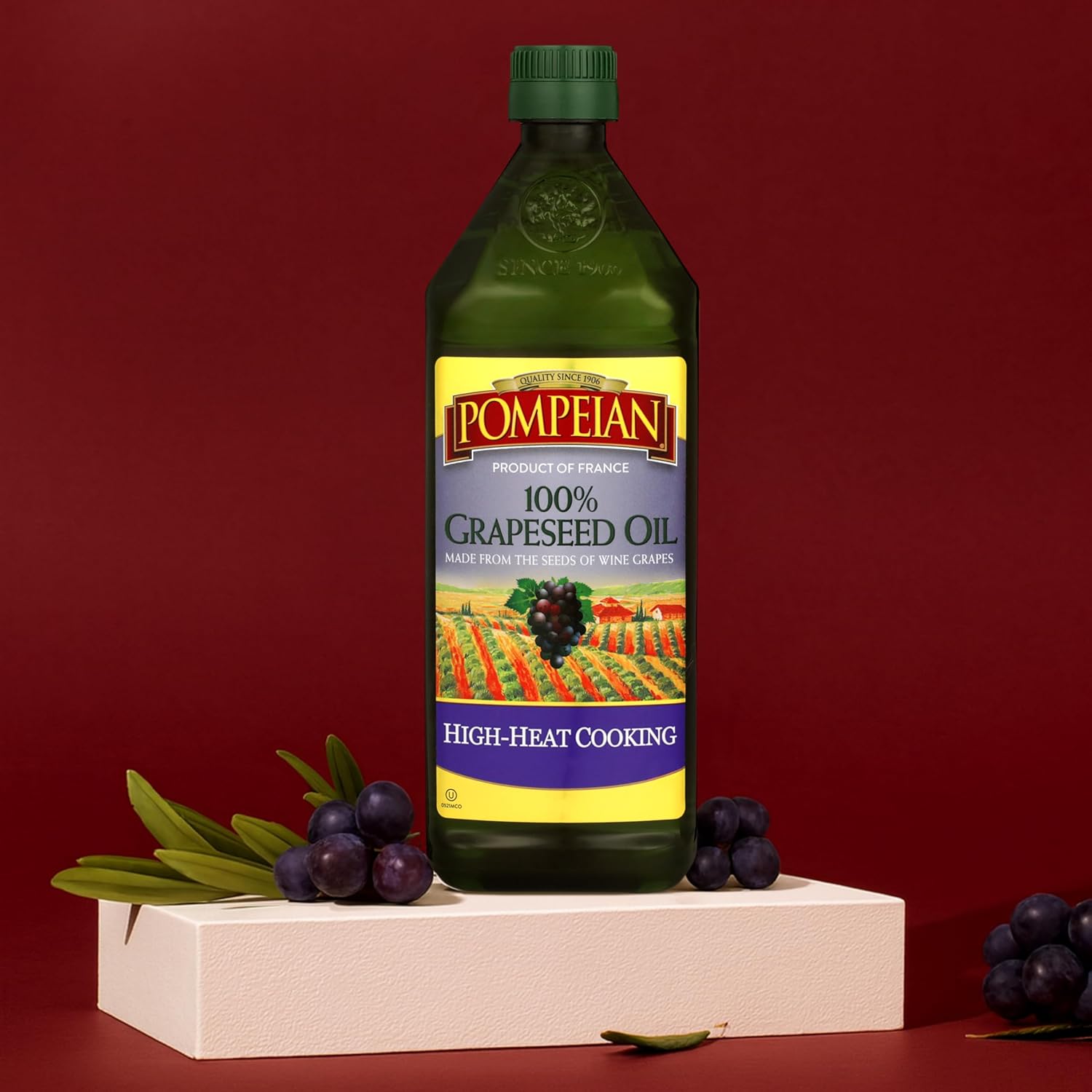 Pompeian 100% Grapeseed Oil, Light and Subtle Flavor, 24 Fl Oz, Pack of 6