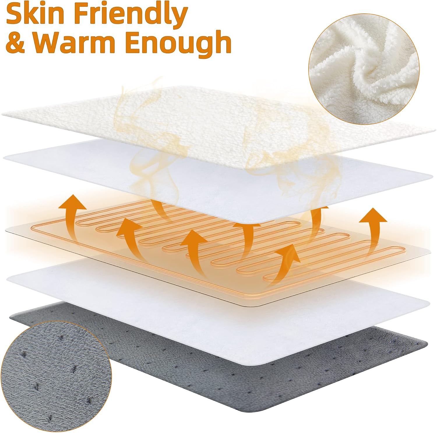 Electric Heated Foot Warmer - KLADNDER Heating Foot Warmer for Men & Women, Feet Warmer with 6 Temperature Setting 4 Timer Setting, Auto Shut Off Washable Inner Lining, Fast Heat Use for Winter Gifts