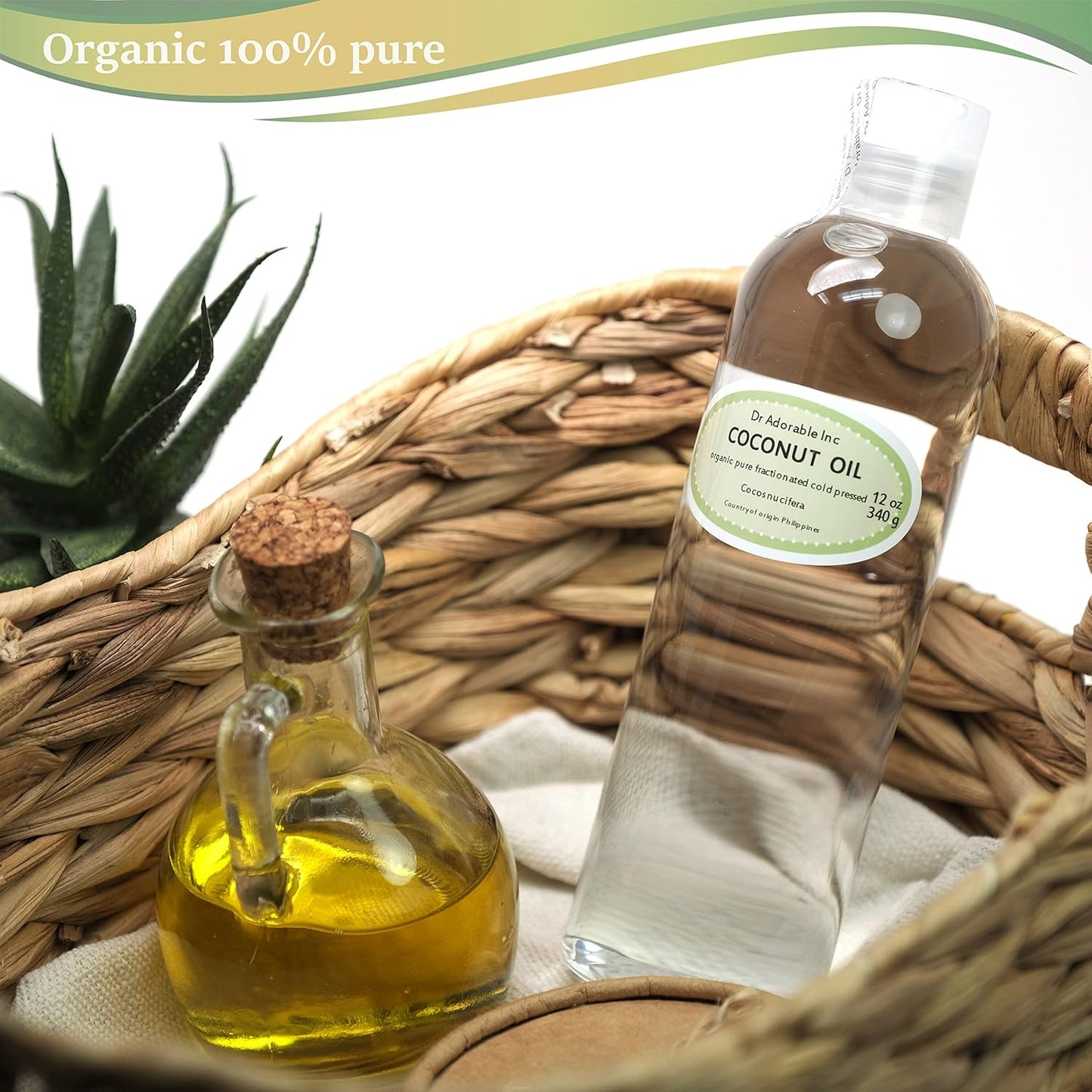Dr Adorable - 12 oz - Fractionated Coconut Oil - 100% Pure Natural Organic